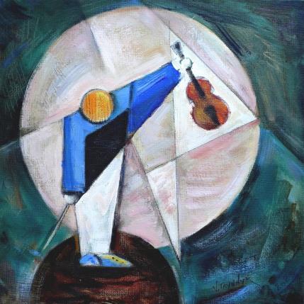Peinture Bravo in blue par Tryndyk Vasily | Tableau Figuratif Huile Minimaliste