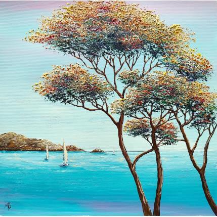 Peinture Bleu Azur  par Blandin Magali | Tableau Figuratif Huile Paysages