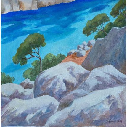 Peinture La calanque Bleue par Foucras François | Tableau Figuratif Acrylique Paysages