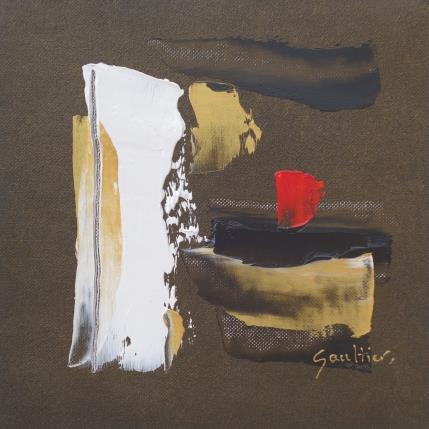 Peinture Au bout de la nuit par Gaultier Dominique | Tableau Abstrait Huile Minimaliste