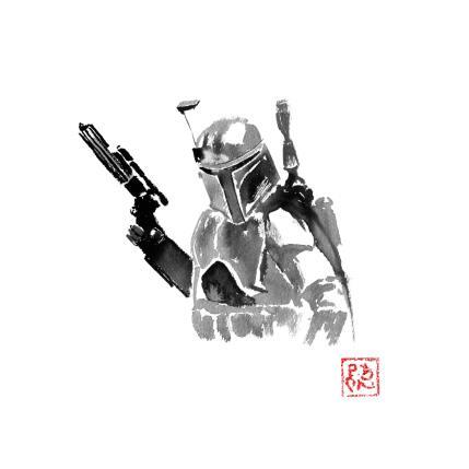 Peinture Boba Fett par Péchane | Tableau Figuratif Encre