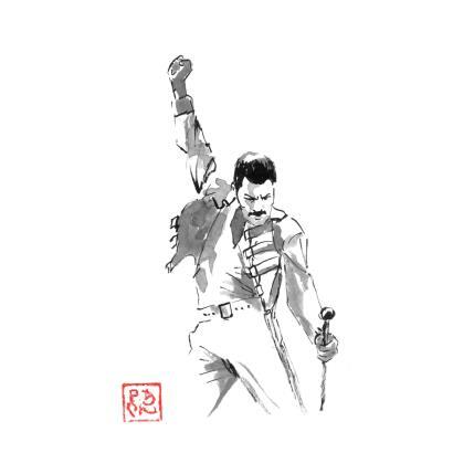 Peinture Freddie Mercury par Péchane | Tableau Figuratif Encre