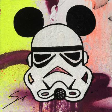 Gemälde WARRIOR MICKEY von Mestres Sergi | Gemälde Pop-Art Acryl, Graffiti Pop-Ikonen
