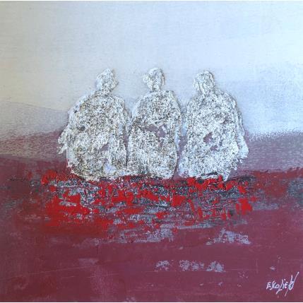 Peinture Gratitude pour ce moment par Escolier Odile | Tableau Figuratif Acrylique, Carton, Sable Marine, Scènes de vie