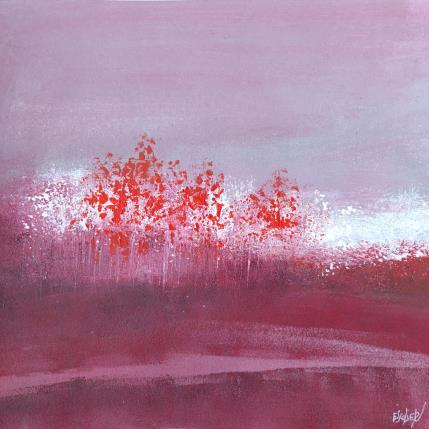 Peinture Ambiance bois de rose et vermillon par Escolier Odile | Tableau Figuratif Acrylique, Carton, Sable Paysages