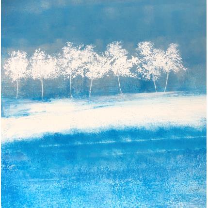 Peinture Vers l'infini des arbres par Escolier Odile | Tableau Figuratif Acrylique, Carton, Sable Paysages