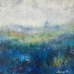Peinture DUSK par Coupette Steffi | Tableau Abstrait Acrylique Paysages