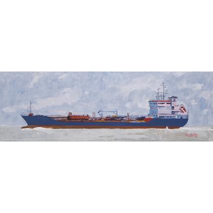 Peinture Tanker par Brooksby | Tableau Figuratif Huile Marine