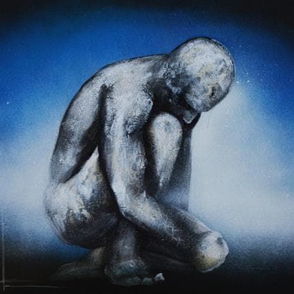 Peinture Réflexion blanche par Locoge Alice | Tableau Figuratif Acrylique nu