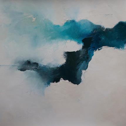Peinture Au delà des nuages par Dumontier Nathalie | Tableau Abstrait Huile Minimaliste