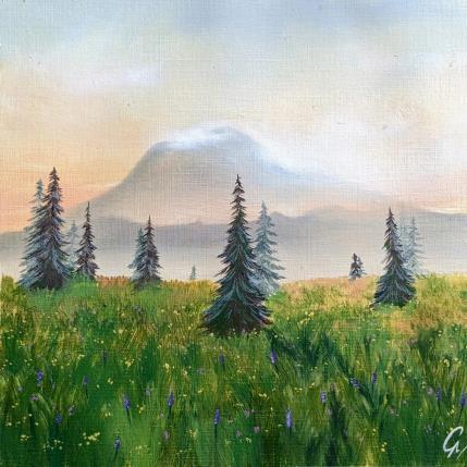 Peinture Douce lumière par Pressac Clémence | Tableau Figuratif Huile Paysages