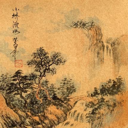 Peinture Little bridge  par Yu Huan Huan | Tableau Figuratif Encre Paysages