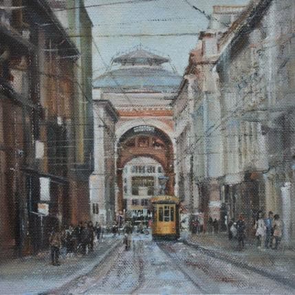 Peinture In the streets of Milan par Lokotska Katie  | Tableau Figuratif Huile Urbain