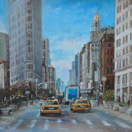 Peinture Flatiron par Lokotska Katie  | Tableau Figuratif Huile Urbain