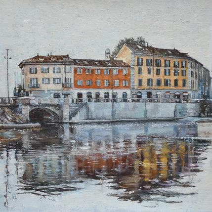 Peinture Navigli par Lokotska Katie  | Tableau Figuratif Huile Urbain