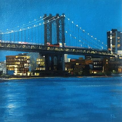 Peinture Ultramarine hour par Lokotska Katie  | Tableau Figuratif Huile Urbain