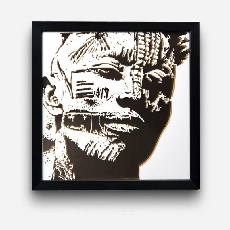 Peinture St par Louafi Valentine | Tableau Figuratif Technique mixte Portraits noir & blanc