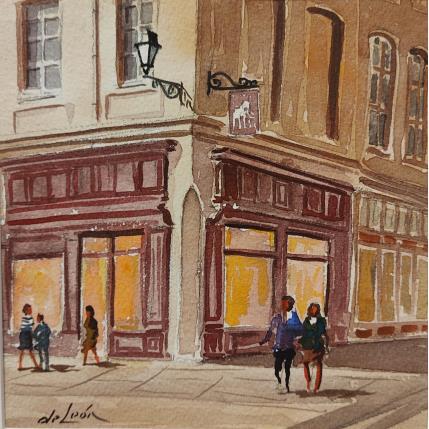 Peinture Vieux magasin de lyon par De León Lévi Marcelo | Tableau Figuratif Aquarelle Architecture, Paysages, Scènes de vie