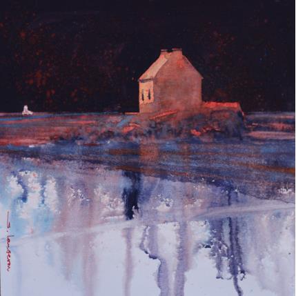 Peinture Une maison bretonne par Langeron Stéphane | Tableau Matiérisme Aquarelle