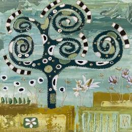 Peinture Garden par Romanelli Karine | Tableau Figuratif Collage Paysages, Scènes de vie