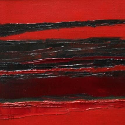 Peinture Que du rouge par Marteau Frederique | Tableau Abstrait Huile Paysages
