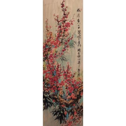 Gemälde Cherry blossom  von Yu Huan Huan | Gemälde Figurativ Tinte Stillleben