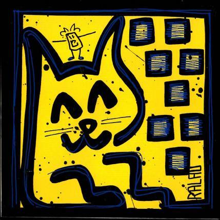 Painting Behind bars by Ralau | Painting Pop-art Acrylic Animals, Life style