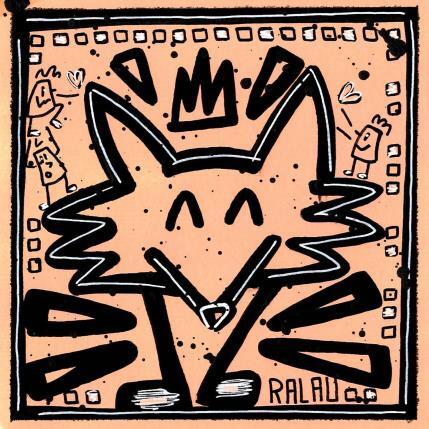 Peinture Ginger fox par Ralau | Tableau Pop-art Acrylique Animaux, Scènes de vie