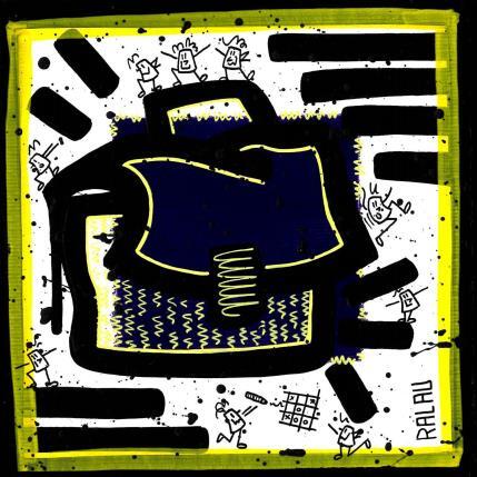 Peinture Prends ton sac par Ralau | Tableau Pop-art Acrylique Scènes de vie