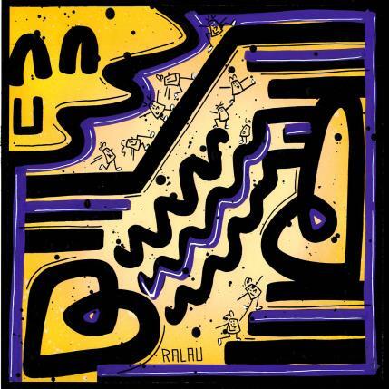 Peinture Vous reprendrez du fromage ? par Ralau | Tableau Pop-art Acrylique Scènes de vie