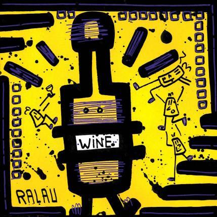 Peinture Wine time par Ralau | Tableau Pop-art Acrylique Scènes de vie