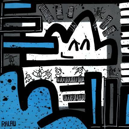 Peinture It's beautiful but it's raining par Ralau | Tableau Pop-art Acrylique Paysages, Scènes de vie