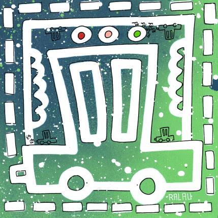 Peinture Greenwashing par Ralau | Tableau Pop-art Acrylique Scènes de vie