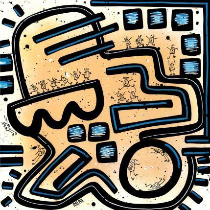 Gemälde Aquarium von Ralau | Gemälde Pop-Art Acryl Alltagsszenen, Marine