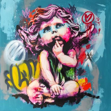 Peinture L'ange Cupidon par Sufyr | Tableau Street Art Acrylique, Graffiti Portraits