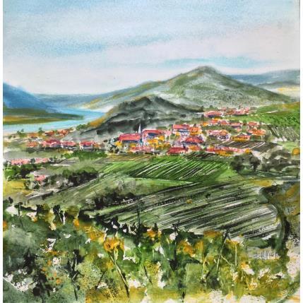 Peinture Autriche Vignobles par Hoffmann Elisabeth | Tableau Figuratif Aquarelle Paysages