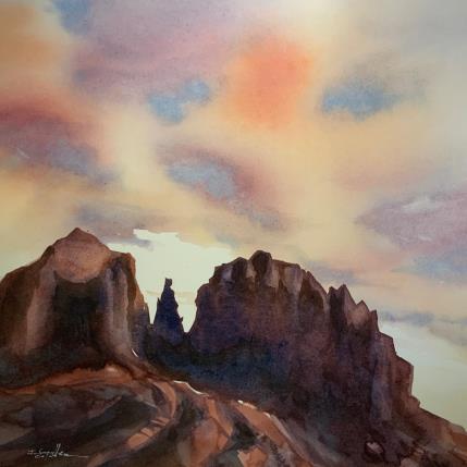 Peinture SEDONA 109 par Seruch Capouillez Isabelle | Tableau Figuratif Aquarelle Nature, Paysages, scènes de vie
