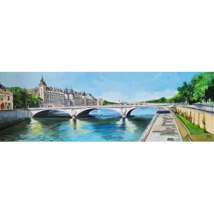 Peinture Bridge par Rasa | Tableau Figuratif Acrylique Urbain