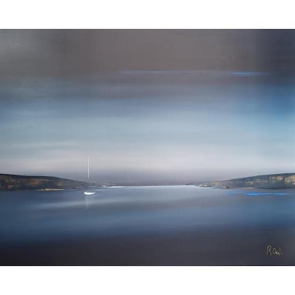 Painting Horizon serein 49 by Roussel Marie-Ange et Fanny | Painting Figurative Oil Marine