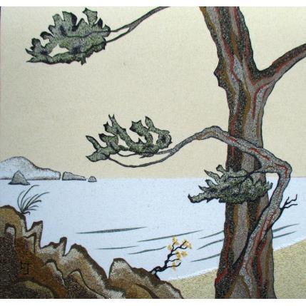 Peinture La Mer Blanche par Jovys Laurence  | Tableau Matiérisme Sable Paysages