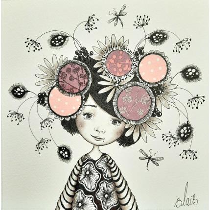 Peinture Violette  par Blais Delphine | Tableau Art naïf Acrylique Portraits