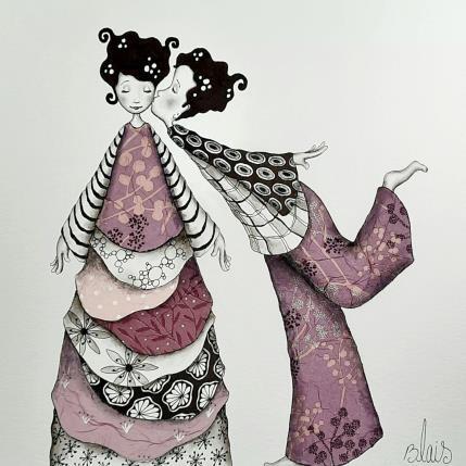 Peinture Léonie et Octave  par Blais Delphine | Tableau Art naïf Acrylique Scènes de vie