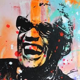 Pintura Ray Charles por Mestres Sergi | Pintura Pop-art Graffiti Pop icons