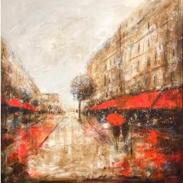 Peinture Rainy day par Solveiga | Tableau Figuratif Acrylique