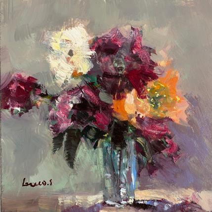Peinture Bouquet framboise par Greco Salvatore | Tableau Figuratif Bois, Huile Natures mortes