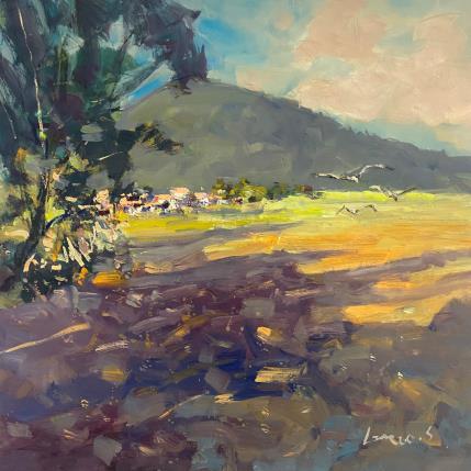 Peinture Viens le soir descend par Greco Salvatore | Tableau Figuratif Bois, Huile Nature, Paysages