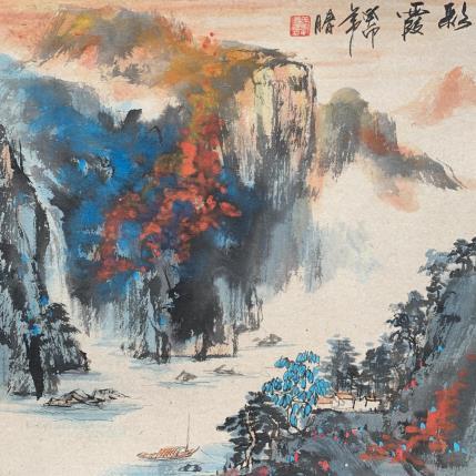 Painting Rainbow clouds  by Yu Huan Huan | Painting Figurative Ink Landscapes