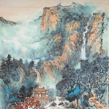 Painting Green mountains  by Yu Huan Huan | Painting Figurative Ink Landscapes