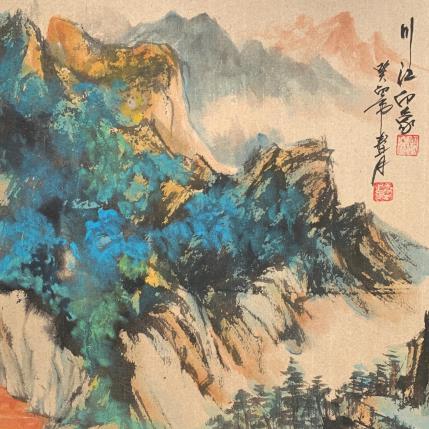 Peinture Impression of the sichuan river  par Yu Huan Huan | Tableau Figuratif Aquarelle, Encre Nature, Paysages