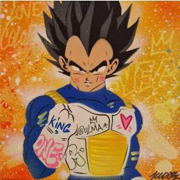 Painting Végeta by Kedarone | Painting Street art Graffiti, Posca Pop icons